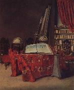 Jan van der Heyden Globe still life of books and other oil painting artist